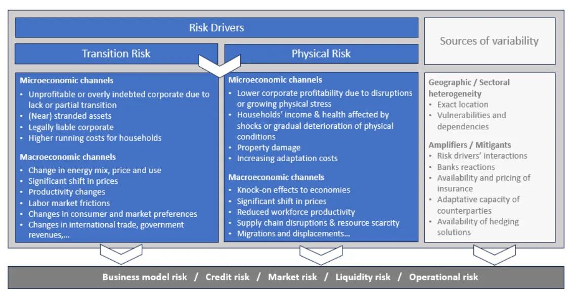 Chart showing ESG risk reflection in capital requirements and internal capital buffers